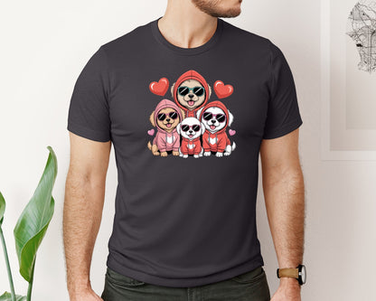 brand:Bella Canvas|color:Heather Dark Grey|Valentine Goldendoodle Graphic T-Shirt