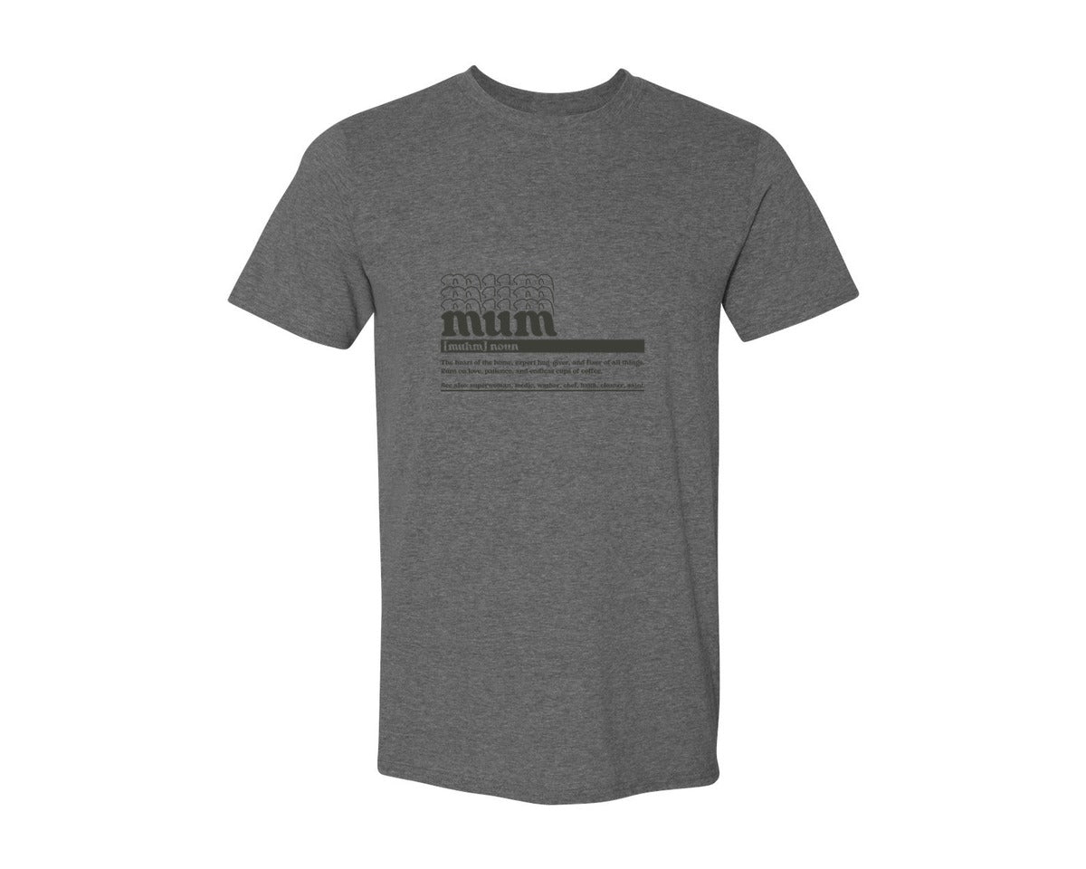brand:Generic|color:Heather Dark Grey|Mother Mum Funny Definition Graphic T-Shirt