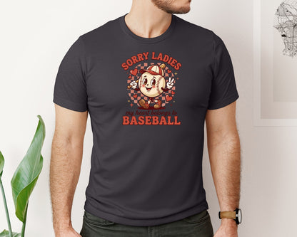 brand:Bella Canvas|color:Heather Dark Grey|Baseball Valentines Day Graphic T-Shirt