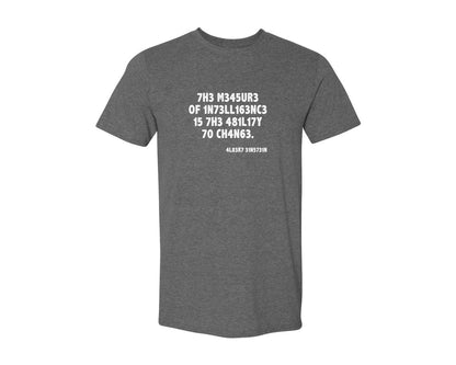 brand:Generic|color:Heather Dark Grey|Einstein The Measure Of Intelligence Graphic T-Shirt