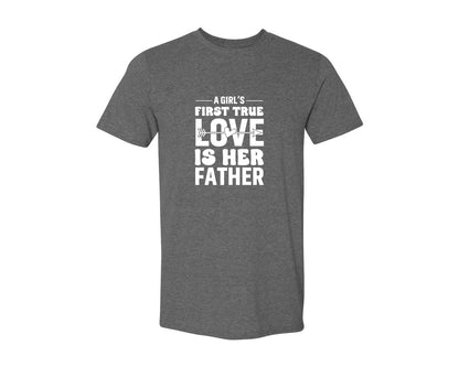 brand:Generic|color:Heather Dark Grey|First True Love Girls Dad Graphic T-Shirt