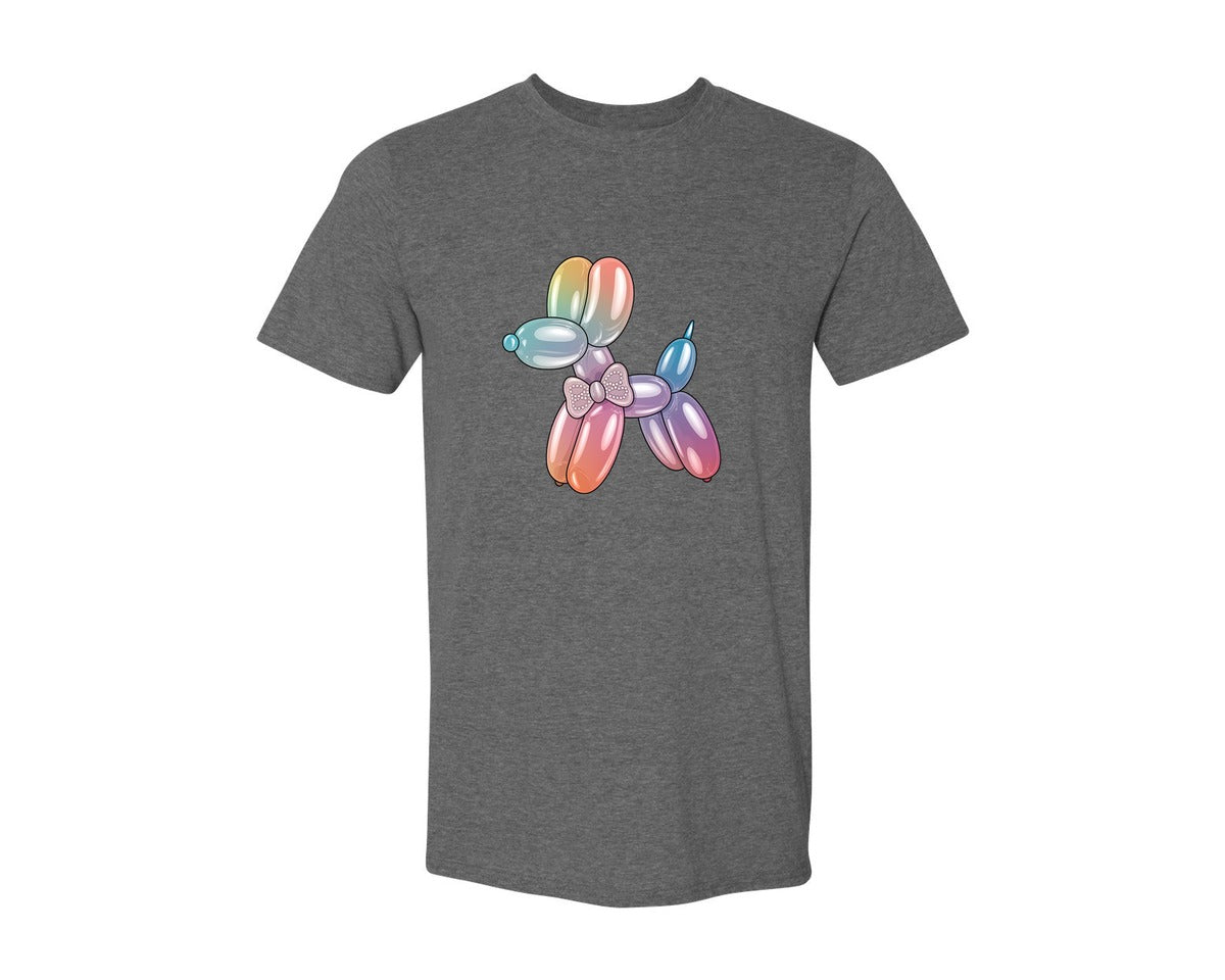 brand:Generic|color:Heather Dark Grey|Glam Balloon Dog 4 Graphic T-Shirt
