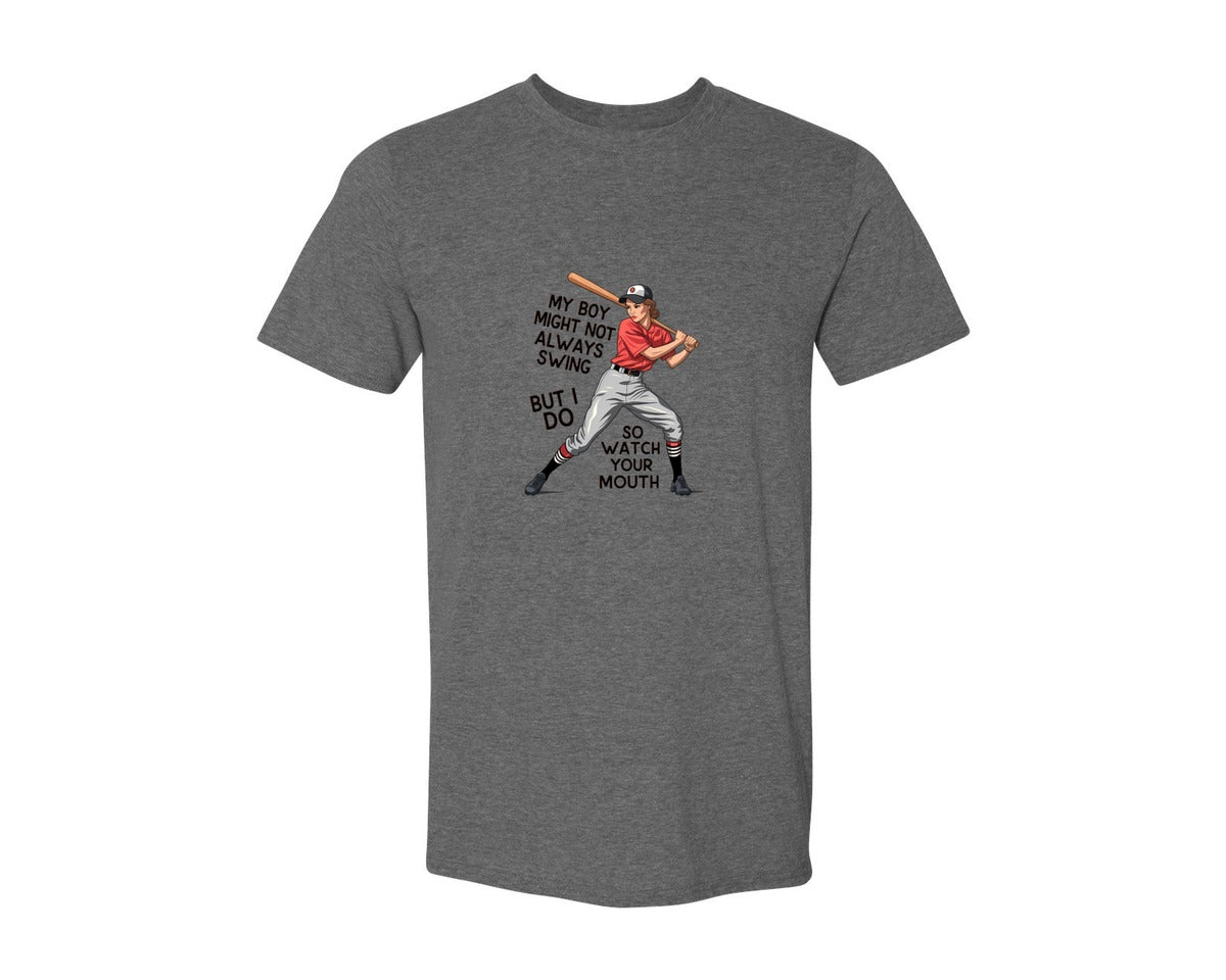 brand:Generic|color:Heather Dark Grey|Baseball Mom Funny Softball 3 Graphic T-Shirt