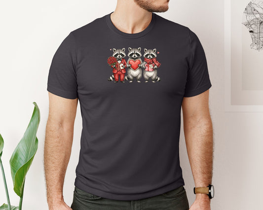Cute Raccoon Valentines Day Graphic T-Shirt