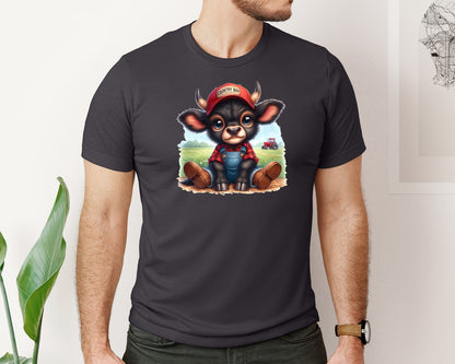 brand:Bella Canvas|color:Heather Dark Grey|Country Boy Angus Tshirt Graphic T-Shirt