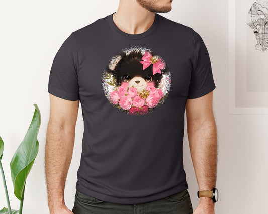 Black Bear Valentine Round Tshirt Graphic T-Shirt