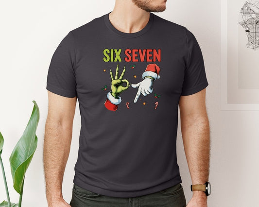 Six Seven 6 7 67 Meme Christmas Xmas Graphic T-Shirt