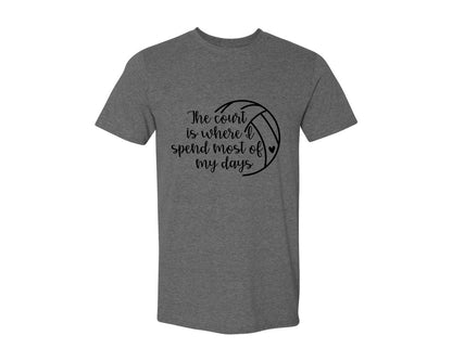 brand:Generic|color:Heather Dark Grey|Volleyball Mom 24 Graphic T-Shirt