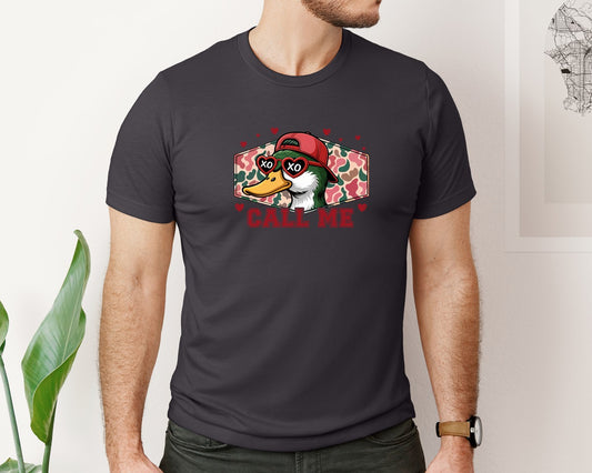 Call Me Valentines Duck Hunting 2 Graphic T-Shirt