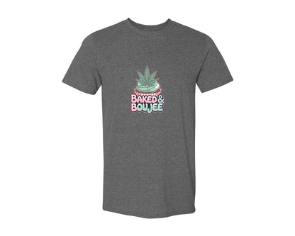 brand:Generic|color:Heather Dark Grey|Baked Boujee Funny 4 Graphic T-Shirt