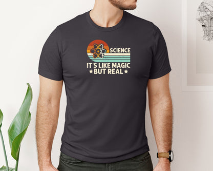 brand:Bella Canvas|color:Heather Dark Grey|Science Its Like Magic But Real T Shirt 2 Graphic T-Shirt