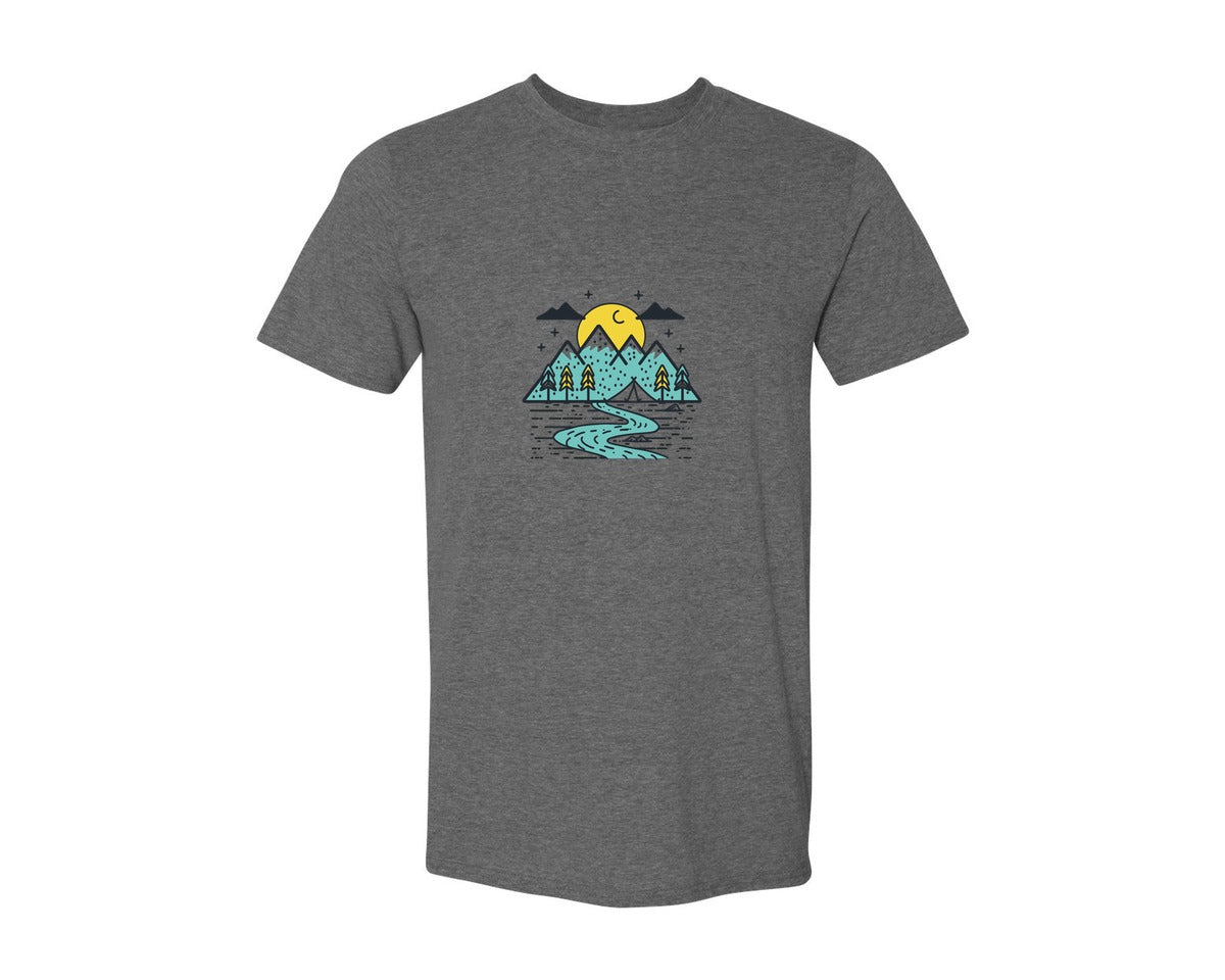 brand:Generic|color:Heather Dark Grey|Camping T Shirt Vector Design 4 Graphic T-Shirt