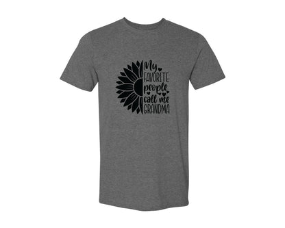 brand:Generic|color:Heather Dark Grey|Grandma Sunflower Grandma Graphic T-Shirt