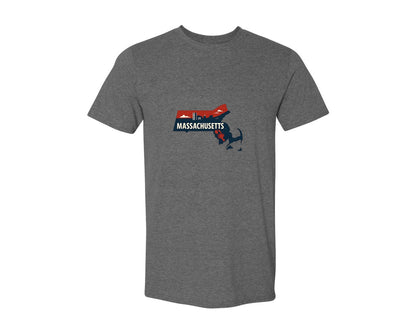 brand:Generic|color:Heather Dark Grey|Massachusetts State Map 2 Graphic T-Shirt