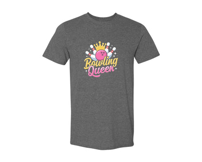 brand:Generic|color:Heather Dark Grey|Bowling Graphic Graphic T-Shirt