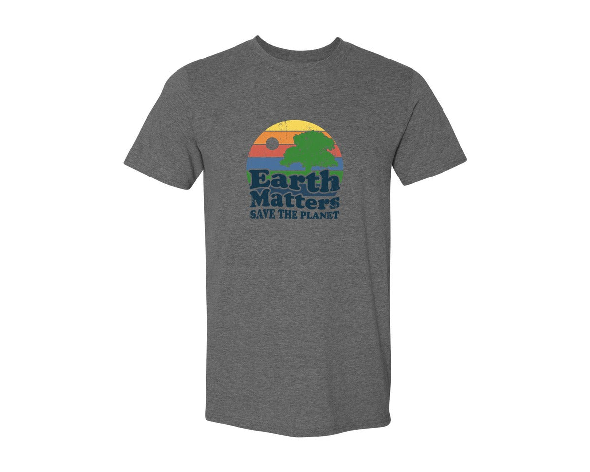 brand:Generic|color:Heather Dark Grey|Earth Matters Save The Planet T Shirt Graphic T-Shirt