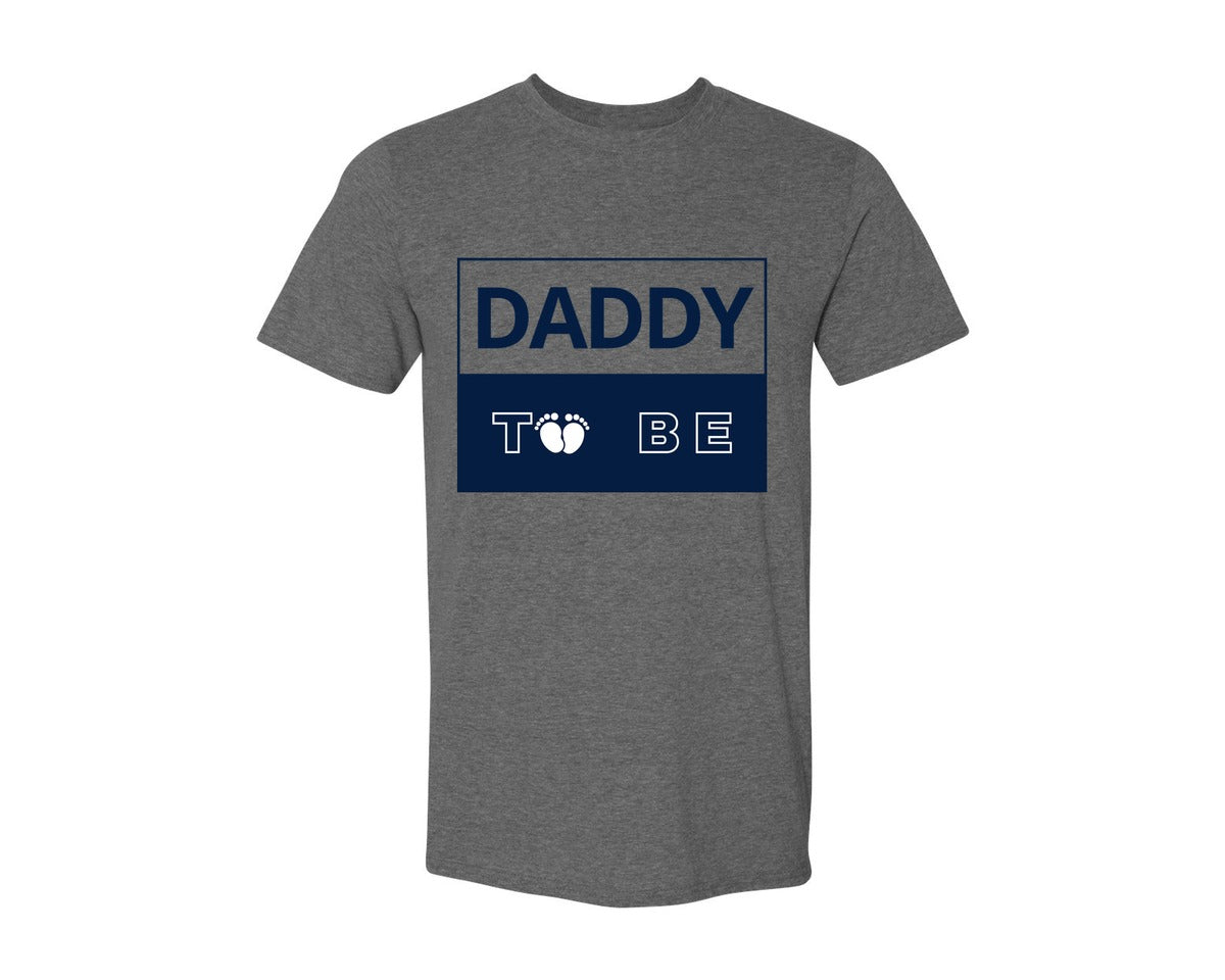 brand:Generic|color:Heather Dark Grey|Daddy To Be Pregnancy Announcement 2 Graphic T-Shirt