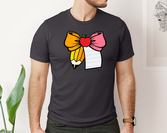 Teacher Bow Pencil Bow Back To School Graphic T-Shirt