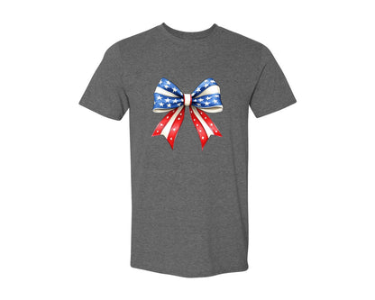 brand:Generic|color:Heather Dark Grey|4Th Of July Bow Design T Shirt 7 Graphic T-Shirt