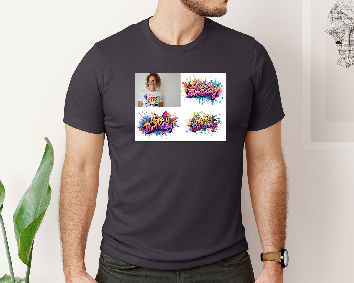 brand:Bella Canvas|color:Heather Dark Grey|Happy Birthday T Shirt Design 69 Graphic T-Shirt