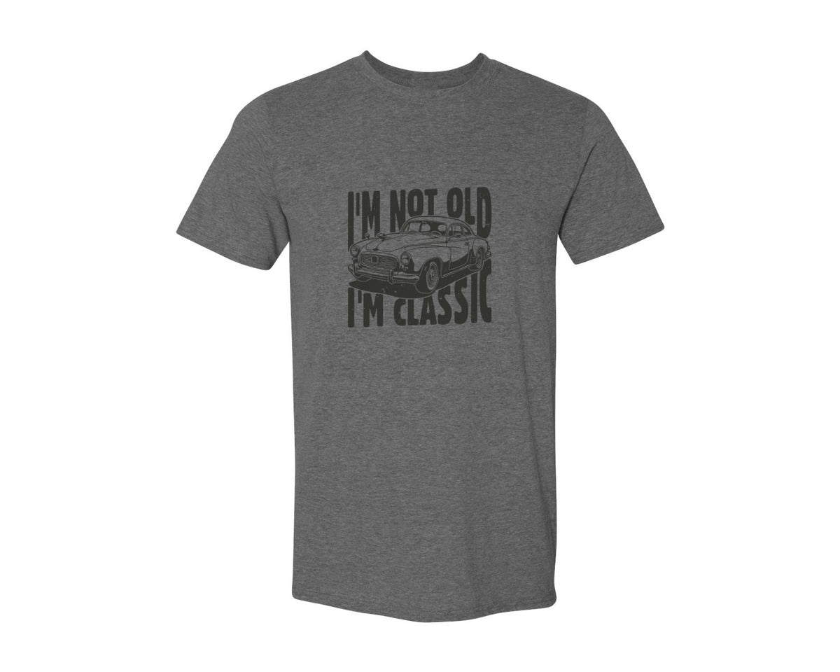 brand:Generic|color:Heather Dark Grey|Im Not Old Im Classic Vintage Car 3 Graphic T-Shirt