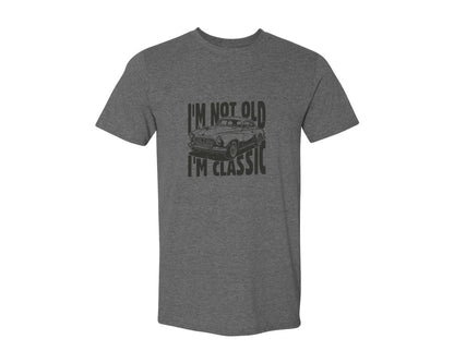 brand:Generic|color:Heather Dark Grey|Im Not Old Im Classic Vintage Car 3 Graphic T-Shirt