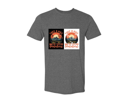 brand:Generic|color:Heather Dark Grey|Hiking Tshirt Design Vector Illustration 5 Graphic T-Shirt