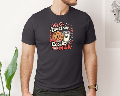 brand:Bella Canvas|color:Heather Dark Grey|We Go Together Like Design 2 Graphic T-Shirt