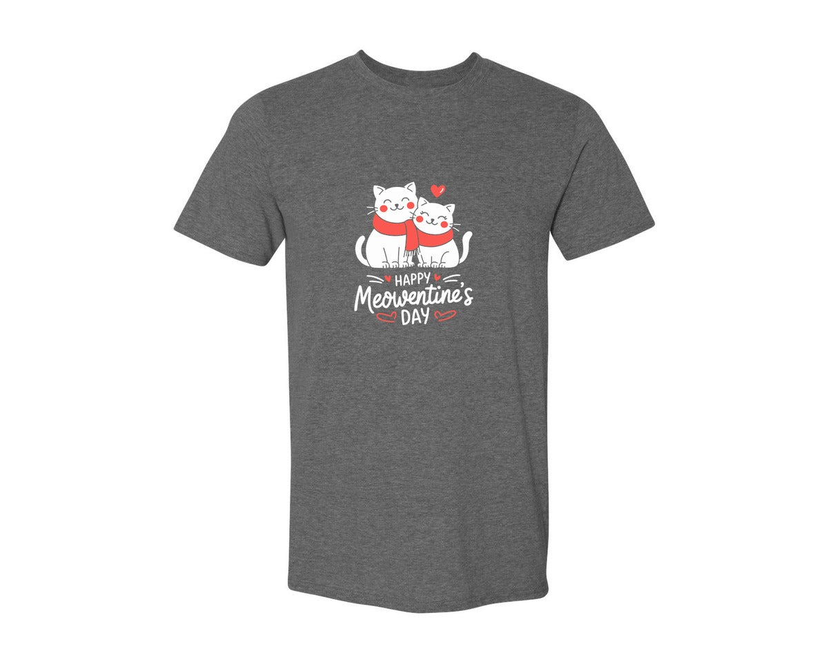 brand:Generic|color:Heather Dark Grey|Happy Meowentines Day T Shirt Design 2 Graphic T-Shirt