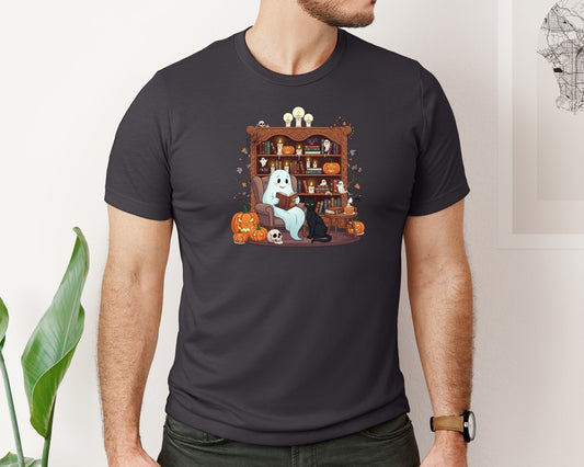 Retro Halloween Cat Ghost 12 Graphic T-Shirt