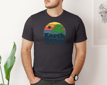 brand:Bella Canvas|color:Heather Dark Grey|Earth Matters Save The Planet T Shirt Graphic T-Shirt