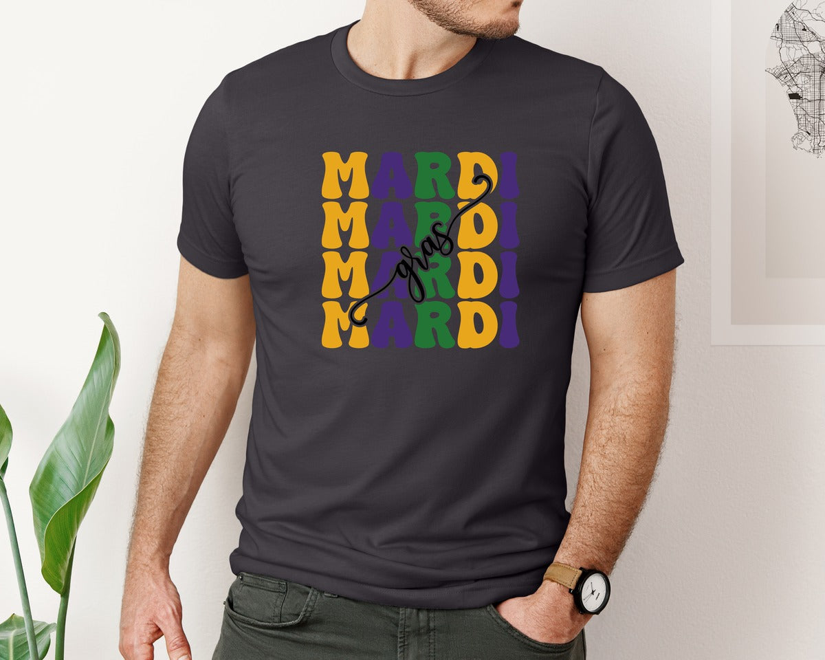 brand:Bella Canvas|color:Heather Dark Grey|Mardi Gras 24 Graphic T-Shirt