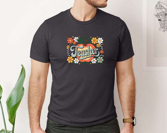 Floral Teacher Retro Teacher 5 Graphic T-Shirt