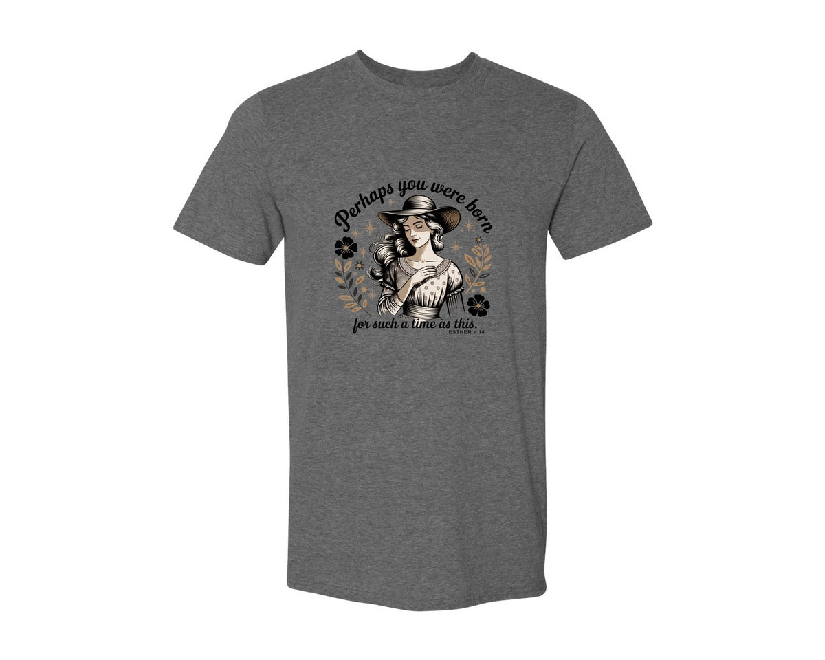brand:Generic|color:Heather Dark Grey|Perhaps You Were Born Christian 2 Graphic T-Shirt