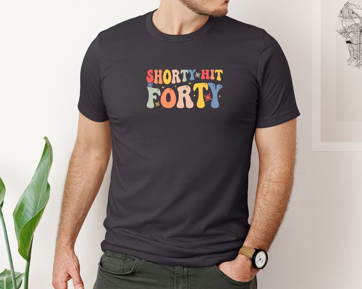 brand:Bella Canvas|color:Heather Dark Grey|Shorty Hit Forty 3 Graphic T-Shirt