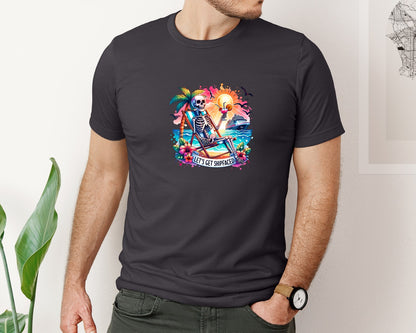 brand:Bella Canvas|color:Heather Dark Grey|Cruise Skeleton Funny Graphic T-Shirt