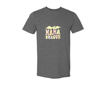 brand:Generic|color:Heather Dark Grey|Mama Dragons Mothers Day Design Graphic T-Shirt