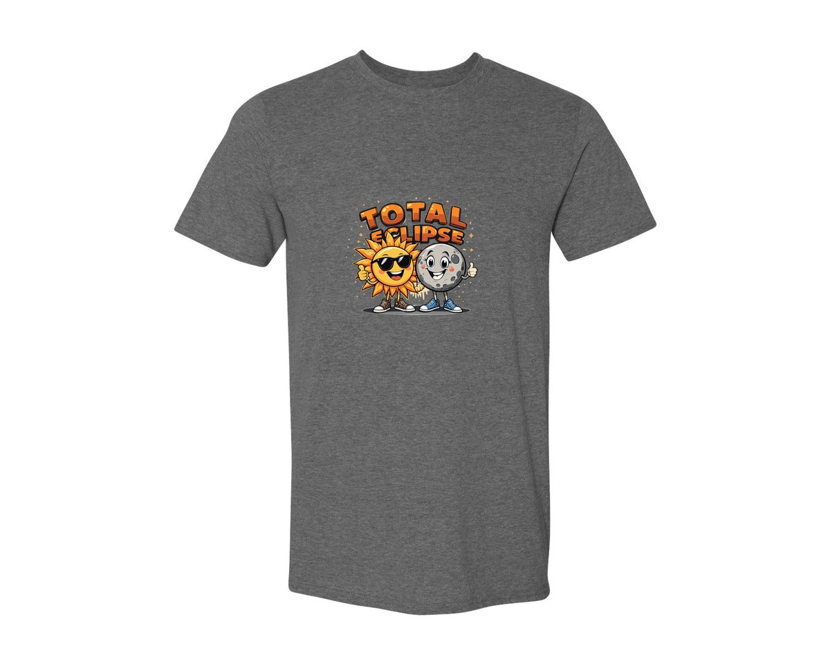 brand:Generic|color:Heather Dark Grey|Eclipse Cartoon T Shirt Design Graphic T-Shirt