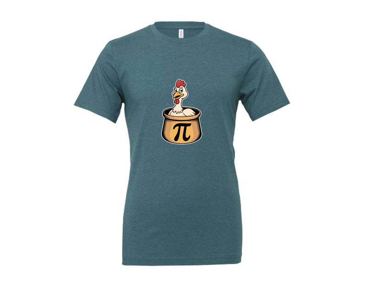 brand:Generic|color:Heather Deep Teal|Funny Chicken Pi Day T Shirt Design Graphic T-Shirt