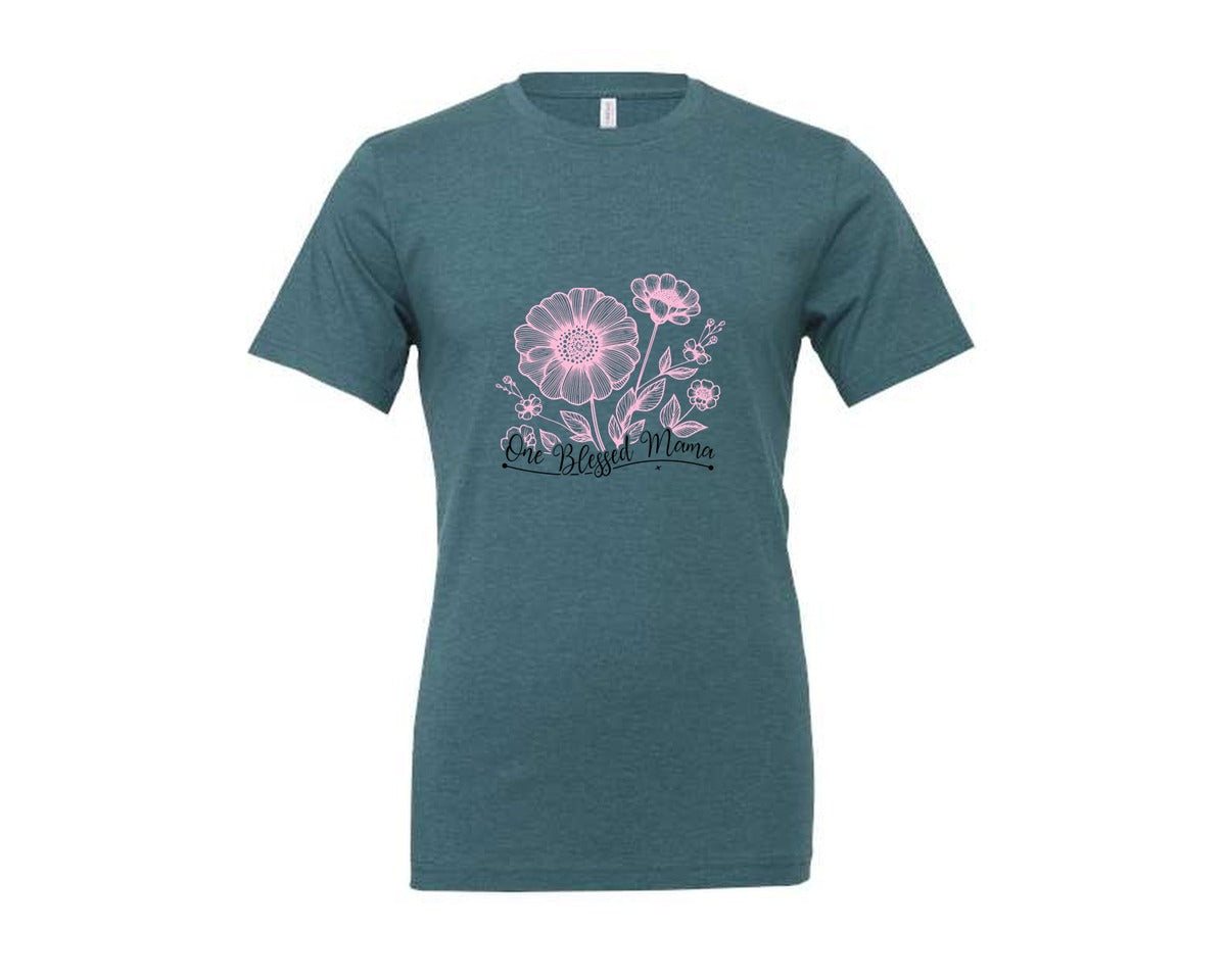 brand:Generic|color:Heather Deep Teal|Mothers Day Funny Mom Graphic T-Shirt