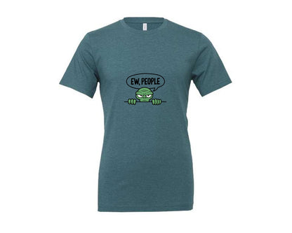 brand:Generic|color:Heather Deep Teal|Ew People Alien Ufo T Shirt Design Graphic T-Shirt