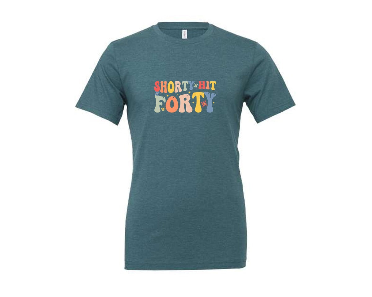 brand:Generic|color:Heather Deep Teal|Shorty Hit Forty 3 Graphic T-Shirt