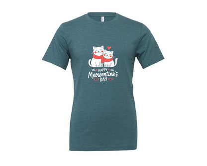 brand:Generic|color:Heather Deep Teal|Happy Meowentines Day T Shirt Design 2 Graphic T-Shirt