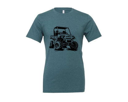 brand:Generic|color:Heather Deep Teal|Atv Atv Riding Graphic T-Shirt