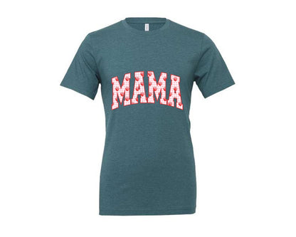 brand:Generic|color:Heather Deep Teal|Mama Summer Spring Mama Strawberry Graphic T-Shirt