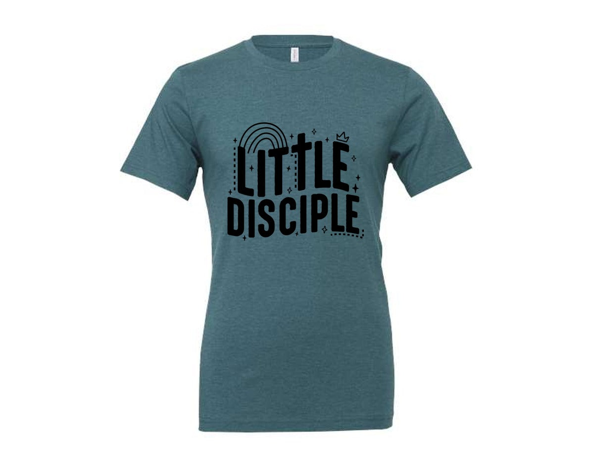 brand:Generic|color:Heather Deep Teal|Retro Little Disciple Tshirt Kids Graphic T-Shirt