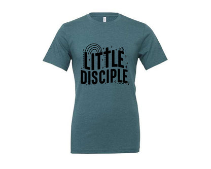 brand:Generic|color:Heather Deep Teal|Retro Little Disciple Tshirt Kids Graphic T-Shirt
