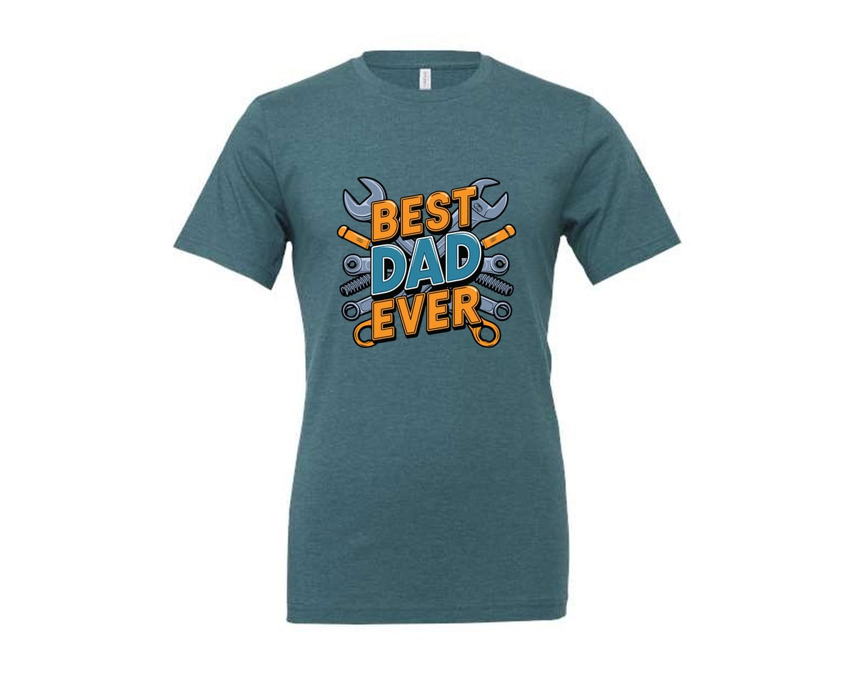 brand:Generic|color:Heather Deep Teal|Mechanic Dad 3 Graphic T-Shirt