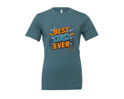 brand:Generic|color:Heather Deep Teal|Mechanic Dad 3 Graphic T-Shirt