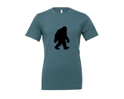 brand:Generic|color:Heather Deep Teal|Bigfoot Sasquatch Figure Design Graphic T-Shirt